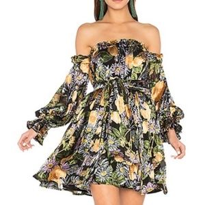 Luciana Silk Off The Shoulder Dress